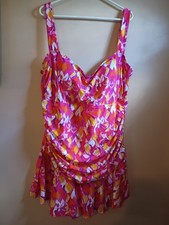 Always For Me Plus Sz. 24W 1 Piece Swimsuit with Skirt Adjustable Straps NWOT