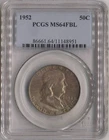 1952 FRANKLIN HALF DOLLAR - PCGS MS-64 FBL
