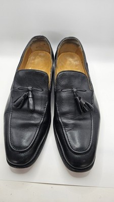 John weiß schwarz Leder Quaste Halbschuhe UK 8,5 defekt / Reparatur fehlende Quaste
