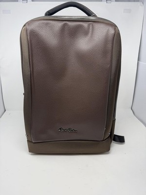 Robert Graham Brown Leather/Nylon Backpack Laptop Bag One Size NWT