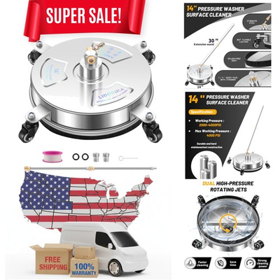 #ad Universal 14quot; Stainless Steel Pressure Washer Cleaner Complete Accessory Kit $110.07