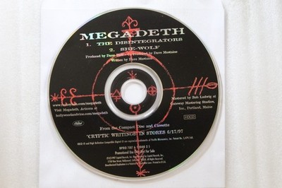 Megadeth Cryptic Writings Promo CD She Wolf The Disintegrators