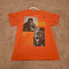 Tupac Shakur 2 Pac Graphic T-Shirt Poetic Justice Orange Size S