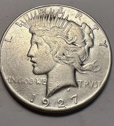 1927-S Peace Dollar circulated good condition.