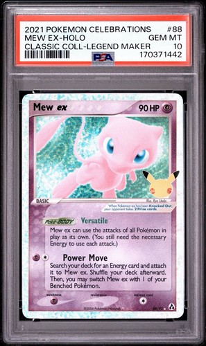 Pokemon TCG PSA 10 Mew ex Celebrations Classic Collection 88/92 EX Holo ENG