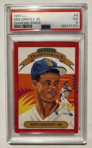 1990 Donruss Ken Griffey Jr. Diamond Kings #4 Seattle Mariners HOF PSA 3