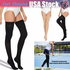 20-30mmHg Women's Thigh High Stockings Closed Toe Anti-block Compression Socks