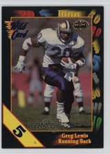 1991 Wild Card Draft 5 Stripe Greg Lewis #68 Rookie RC 0q3. rookie card picture