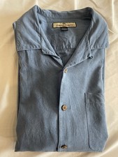 Tommy Bahama Silk Short Sleeve Button Down Shirt Men's Size XL Blue