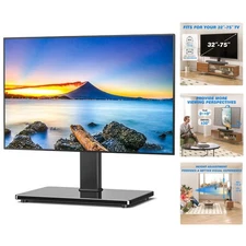 Heavy Duty Swivel TV Stand for 32-75 Inch TVs - Easy Installation & Safety Locks