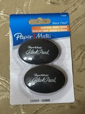 Paper Mate Black Pearl Erasers, Oval, Pack Of 2 LIMITED EDITION 2010 NIP
