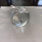 Steuben Glass Sleeping Cat Paperweight, Hand Cooler, Vintage, Rare, Signed