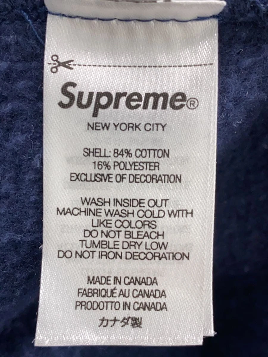 Supreme Felpa con Cappuccio Zip L Cotone Navy Usata