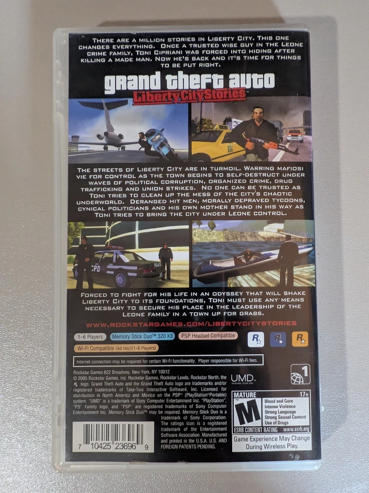 Grand Theft Auto: Liberty City Stories (PSP) Complete in Box w/ Manual & Map - Image 2 of 4