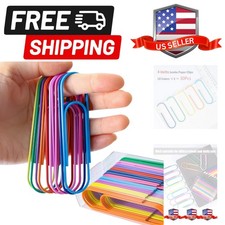 4" Inch Large Paper Clips, 30 Pcs Vinyl Coated Multicolored Mega Large Jumbo ...