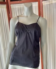 Greenco Maid Vintage Camisole Black Tank Top Spaghetti Strap Size Large