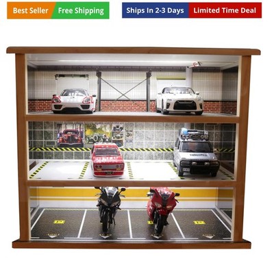 1:24 Scale diecast Car Model Display Case 3 Tiers,with LED Light and Acrylic ...