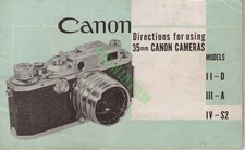 Canon II-D III-A IV-S2 Manual/Instructions 42 Pages 