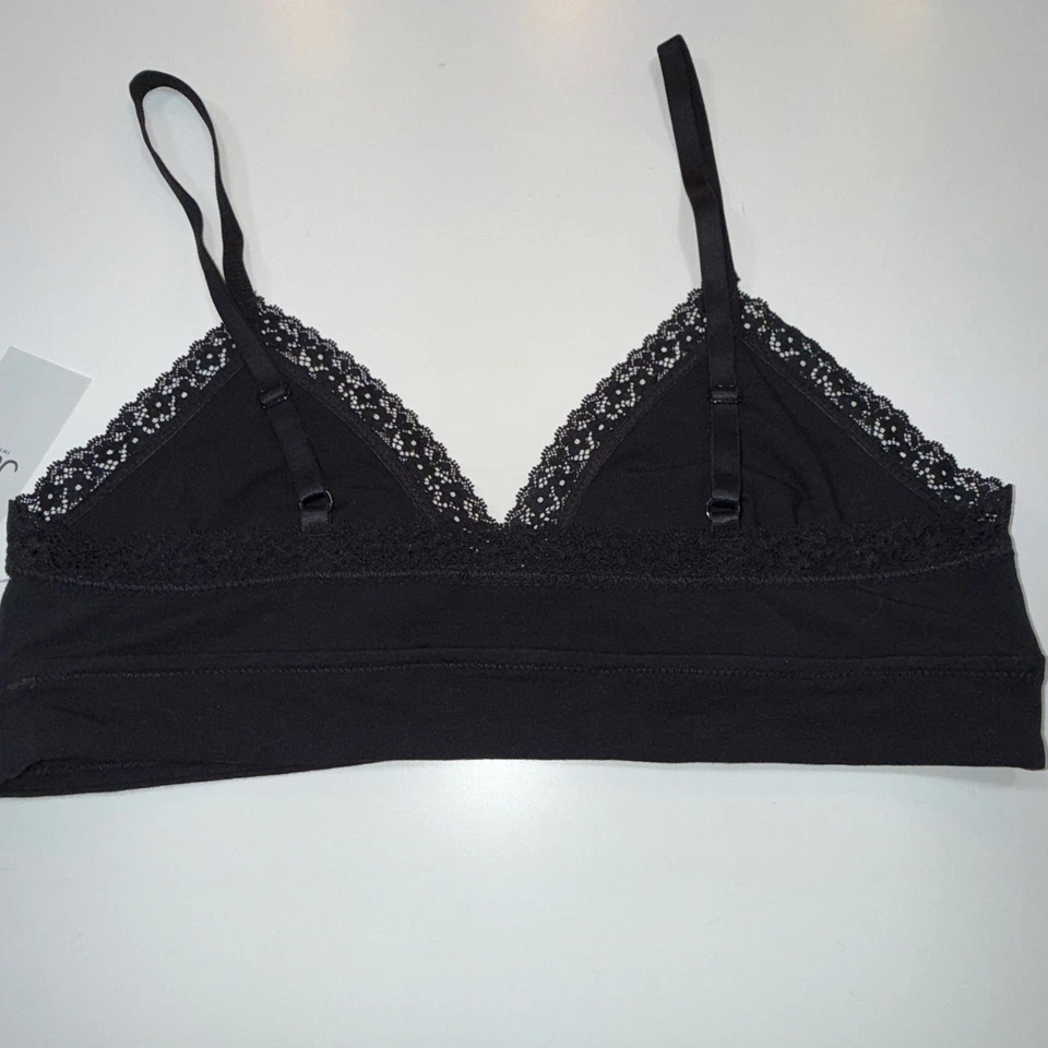 Jenni on Repeat Bralette de Encaje Ancho, Juego de 3 Negro/Blanco/Negro Mediano Foto 4 de 4