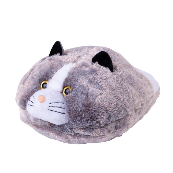 Foot Warmer Slipper Kids/Adults Animal Slipper Cuddly Cushion One Size - Cat