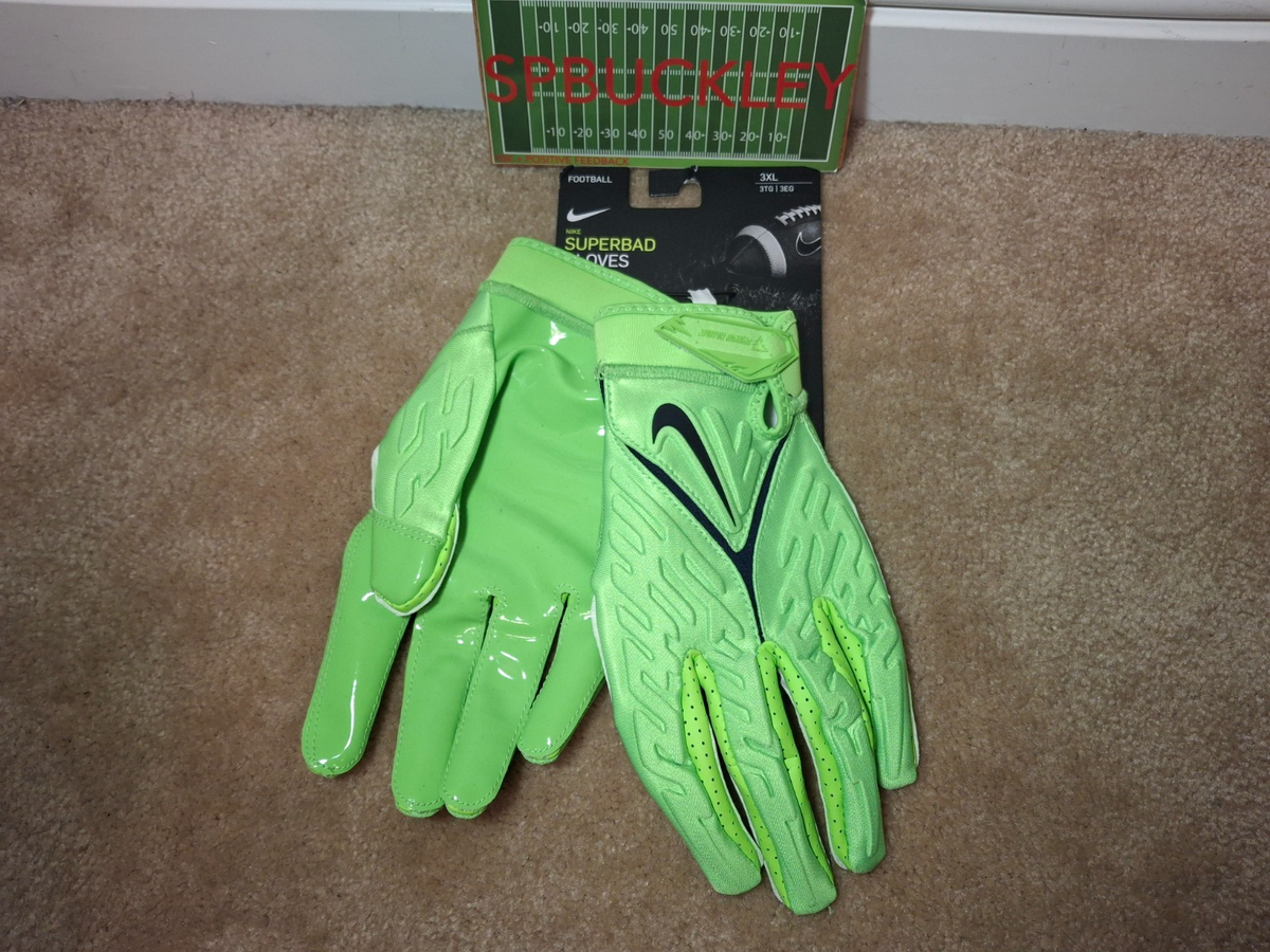 NIKE SUPERBAD 6.0 ADULT PADDED FOOTBALL GLOVES, NFL TEAM ISSUED