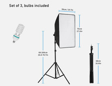3 X 150W Softbox Lighting Kit Video Photo Soft Box Continuous Light Stand Studio