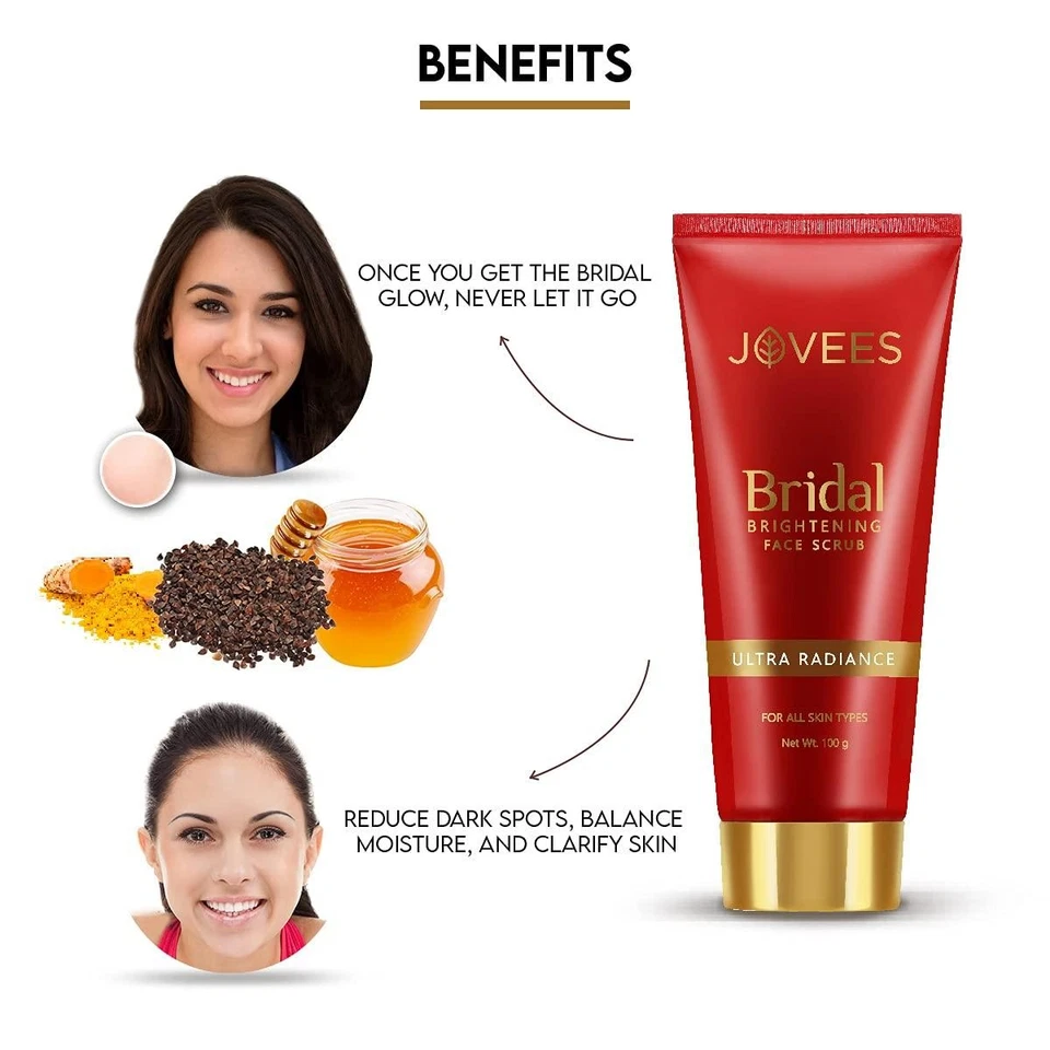 Exfoliante facial iluminador nupcial Jovees paquete de 1 cuidado suave de la piel Foto 3 de 4