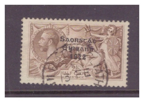 Ireland on GB 1925 chocolate-brown Seahorse with Narrow Date overprint Used SG83