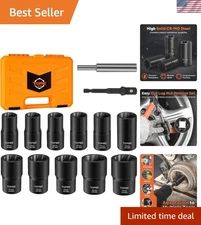 Lug Nut Removal Tool,13 PCS Bolt Extractor, 1/2 Inch Drive Locking Lug Nut Re...