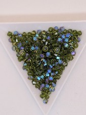 4mm Swarovski Bicone Crystal Lot Of 134 Olivine Olivine AB2X Mix