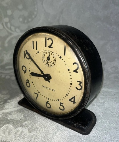 Rare 1944 Black Westclox Raven Alarm Clock-1st Alarm Clock After WWII-Works!! - Bild 2 von 10