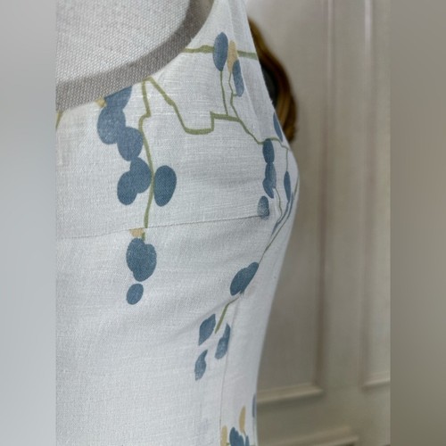 Vestido Vaina Caroll Blanco Lino Estampado Floral Sin Mangas Forrado Cremallera Trasera Años 90 Y2K S - Imagen 5 de 9
