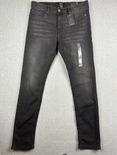 Jeans skinny uomo Forever 21 36 (34x32) nero antracite lavaggio pantaloni denim elasticizzato