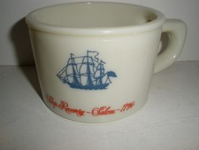 Vintage Shulton OLD SPICE SHAVING MUG Ship Recovery SALEM 1794 Milk Glass