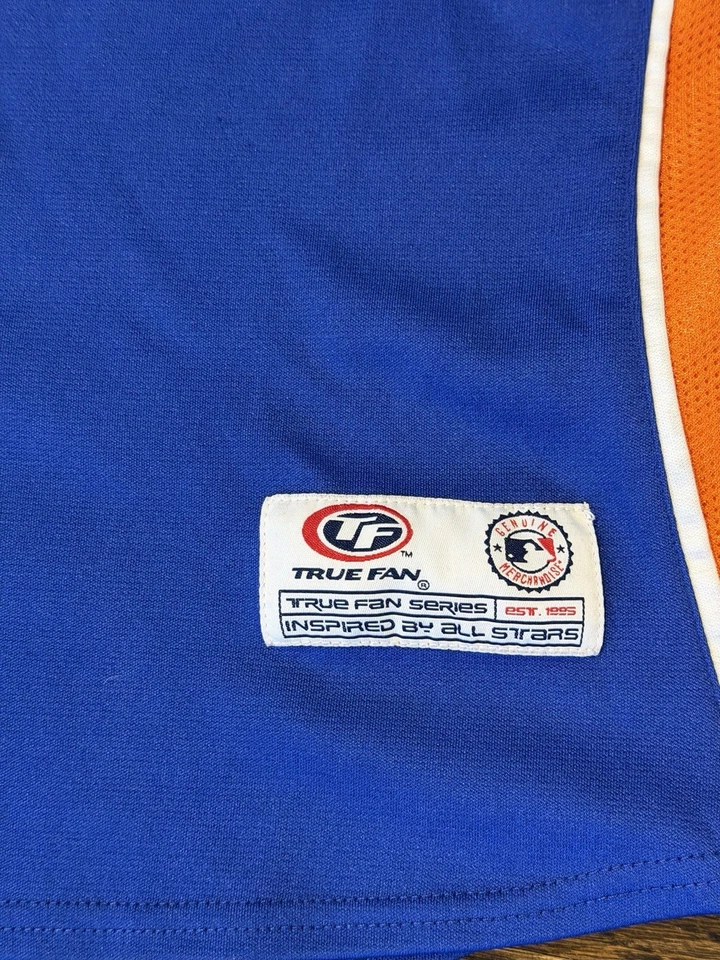 New York Mets True Fan Mens XL Blue / Orange Jersey Stitched Logo - Image 3 of 4