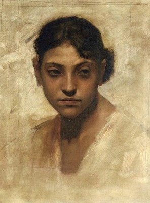 John Sargent Head of Capri Girl 1878 17''x 22'' Archival Art Print