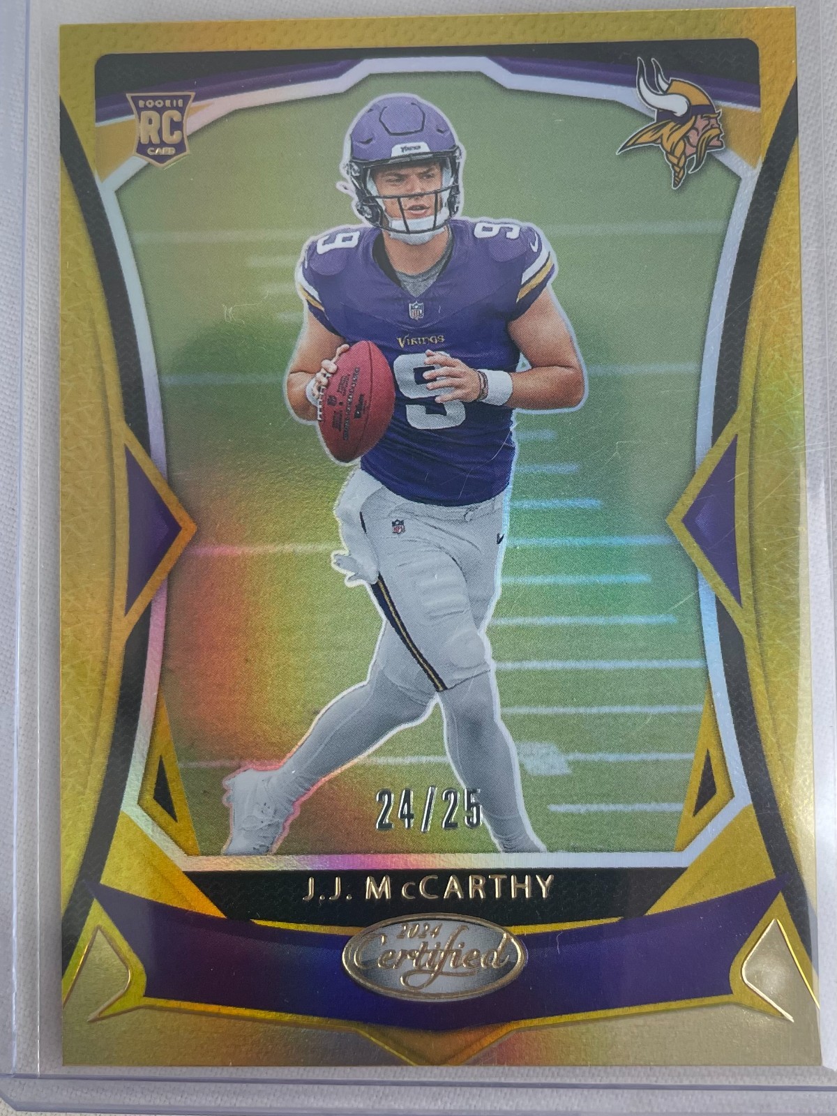 2024 Certified JJ McCarthy Rookie RC #108 Mirror Gold 24/25 Minnesota Vikings