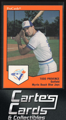 Todd Provence 1989 ProCards Minor League Team Sets #1455 Myrtle Beach Blue Jays
