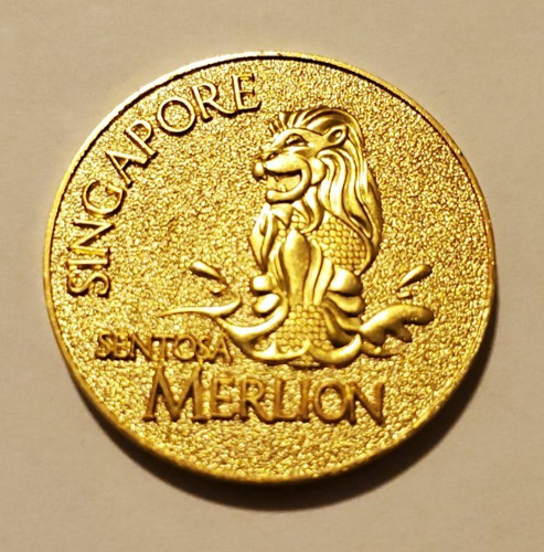 Awesome 1.5" Singapore Sentosa Merlion Souvenir Coin Token Peace & Prosperity 