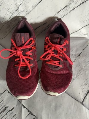 Asics Shoes Womens 6 Gel Quantum 9 Running Sneakers Burgundy Low Top 1022A115