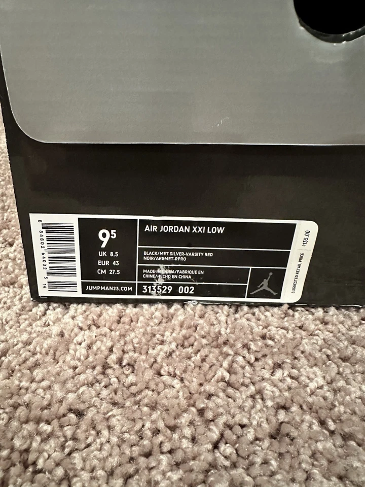 OG NUEVO Nike Air Jordan XXI 21 gamuza de raza baja - 2006 - talla 9,5 313529-002 para hombre Foto 4 de 4