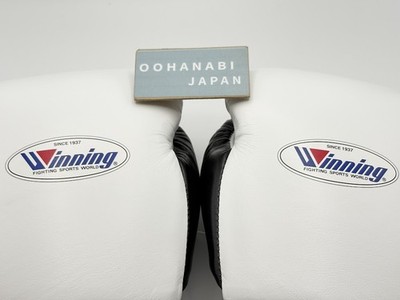 WINNING Boxing Gloves 14 oz MS-500 White Black Lace Up String type