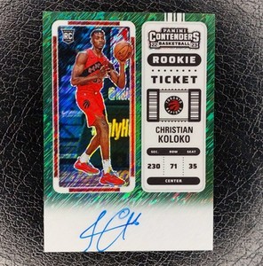 CHRISTIAN KOLOKO SSP Green Shimmer Rookie Ticket Auto 2022-23 Contenders #139