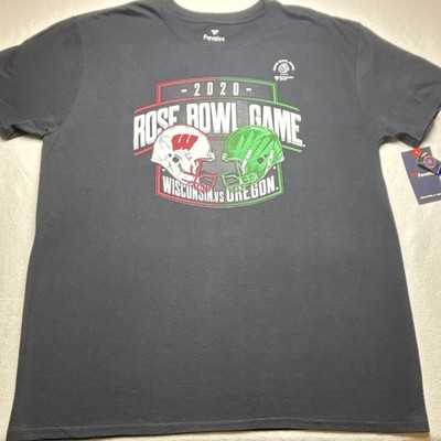 Fanatics Rose Bowl Game Wisconsin Badgers vs Oregon Ducks Football T-Shirt XL