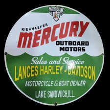 Porcelian Mercury Enamel Sign Size 30x30 Inches Double Sided