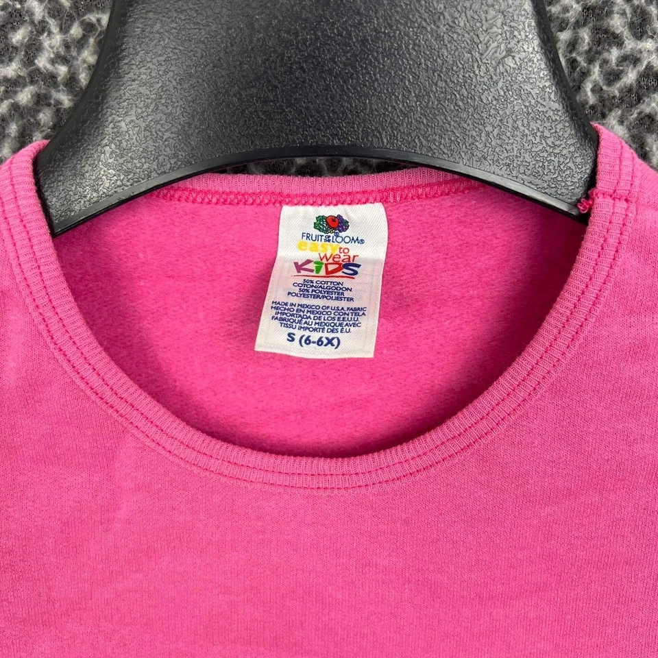 Mariposa Shirt Kids Small 6-6X Pink Fruit of the Loom Long Sleeve Round Neck - Image 3 of 4