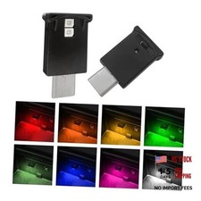2 Pcs Mini USB LED Ambient Light, Adjustable 8 Colors RGB Dynamic Gradient