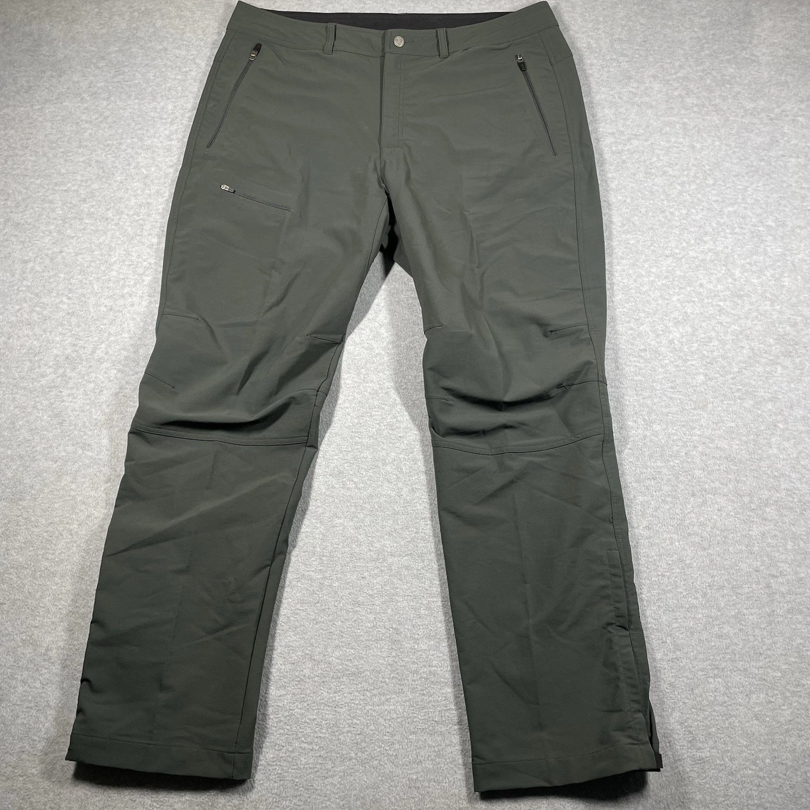 REI Co Op Pants Mens 40x33 (fit 40x32.5) Gray Cargo Pants Solid Water Resistant