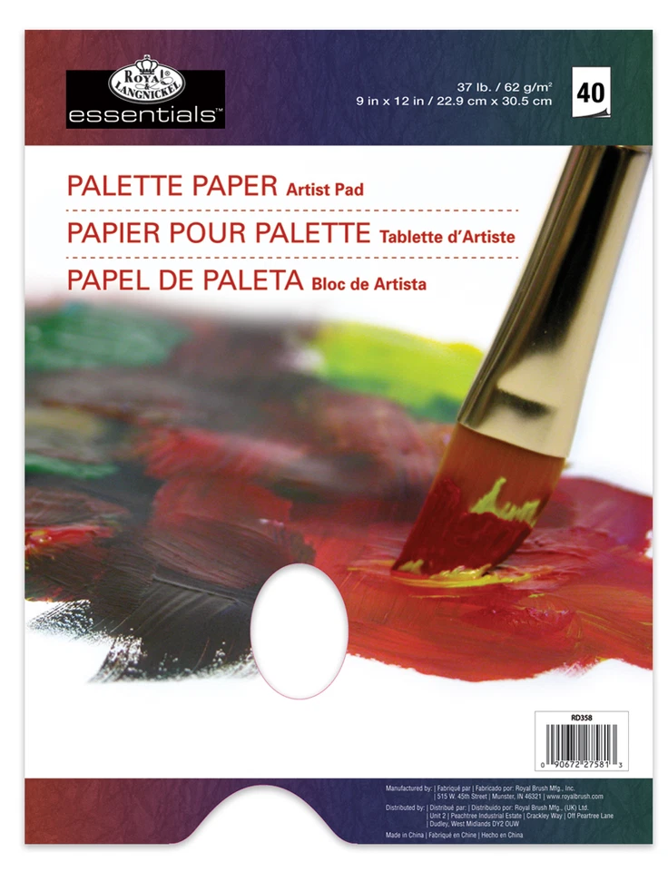 40 PAGE A4 OIL & ACRYLIC PAINT DISPOSABLE MIXING PALETTE PAPER PAD 9"x12" RD358