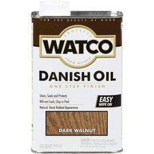 Rust-Oleum Watco 242220 Danish Oil Wood Finish, Low VOC, Quart, Dark Walnut